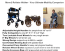 Folding Rollator – Stylish, Functional & Lightweight Mobility Aid for Seniors | All-Terrain Walker with Resting Seat, Storage Bag & Safety Brakes for Indoor & Outdoor Use
