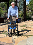 Folding Rollator – Stylish, Functional & Lightweight Mobility Aid for Seniors | All-Terrain Walker with Resting Seat, Storage Bag & Safety Brakes for Indoor & Outdoor Use