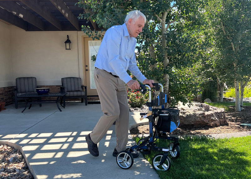 Folding Rollator – Stylish, Functional & Lightweight Mobility Aid for Seniors | All-Terrain Walker with Resting Seat, Storage Bag & Safety Brakes for Indoor & Outdoor Use