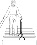 "Stair Assist Cane by Rock Steady Cane – Adjustable Height, Lightweight Design, Supports Up to 300 lbs, Ideal for Seniors and Post-Surgery Recovery"